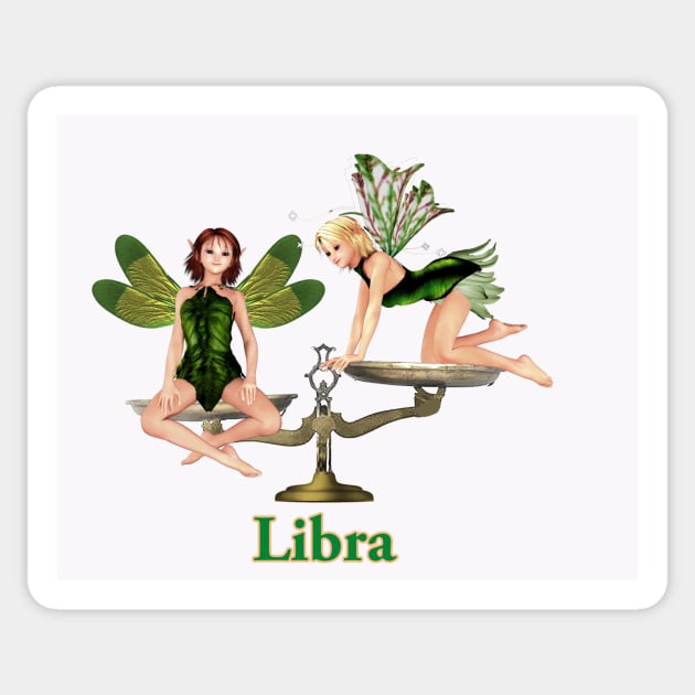 Libra woman girl fairy faerie elf scales Sticker by Fantasyart123